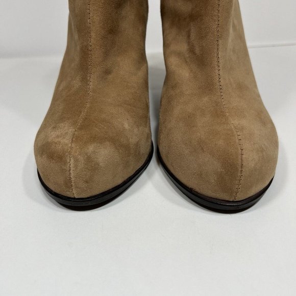 Jeffrey Campbell Rumble Tan Leather Zip Up Block Heel Ankle Boots Women's Sz 10M - Picture 7 of 12